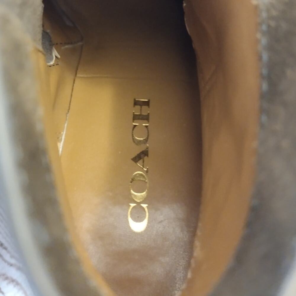 Coach | Dark Olive Green Suede "Patricia" Ankle Boots 10B - Picture 10 of 14